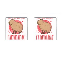 Capybara T- Shirt Just A Girl Who Loves Capybaras T- Shirt Yoga Reflexion Pose T- Shirtyoga Reflexion Pose T- Shirt Cufflinks (square) by hizuto