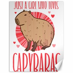 Capybara T- Shirt Just A Girl Who Loves Capybaras T- Shirt Yoga Reflexion Pose T- Shirtyoga Reflexion Pose T- Shirt Canvas 12  X 16  by hizuto