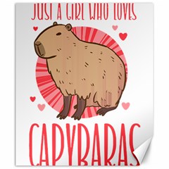 Capybara T- Shirt Just A Girl Who Loves Capybaras T- Shirt Yoga Reflexion Pose T- Shirtyoga Reflexion Pose T- Shirt Canvas 20  X 24  by hizuto