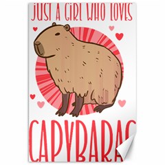 Capybara T- Shirt Just A Girl Who Loves Capybaras T- Shirt Yoga Reflexion Pose T- Shirtyoga Reflexion Pose T- Shirt Canvas 20  X 30  by hizuto