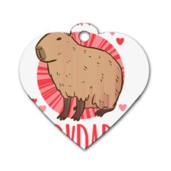 Capybara T- Shirt Just A Girl Who Loves Capybaras T- Shirt Yoga Reflexion Pose T- Shirtyoga Reflexion Pose T- Shirt Dog Tag Heart (two Sides) by hizuto