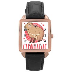 Capybara T- Shirt Just A Girl Who Loves Capybaras T- Shirt Yoga Reflexion Pose T- Shirtyoga Reflexion Pose T- Shirt Rose Gold Leather Watch  by hizuto