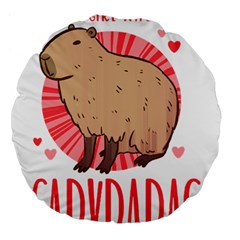 Capybara T- Shirt Just A Girl Who Loves Capybaras T- Shirt Yoga Reflexion Pose T- Shirtyoga Reflexion Pose T- Shirt Large 18  Premium Flano Round Cushions by hizuto