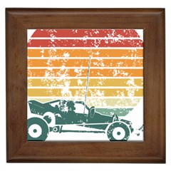 Vintage Rc Cars T- Shirt Vintage Sunset  Classic Rc Buggy Racing Cars Addict T- Shirt Framed Tile by ZUXUMI