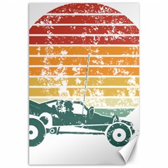 Vintage Rc Cars T- Shirt Vintage Sunset  Classic Rc Buggy Racing Cars Addict T- Shirt Canvas 12  X 18  by ZUXUMI