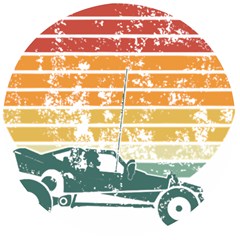 Vintage Rc Cars T- Shirt Vintage Sunset  Classic Rc Buggy Racing Cars Addict T- Shirt Wooden Bottle Opener (round) by ZUXUMI