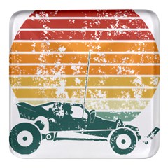 Vintage Rc Cars T- Shirt Vintage Sunset  Classic Rc Buggy Racing Cars Addict T- Shirt Square Glass Fridge Magnet (4 Pack) by ZUXUMI