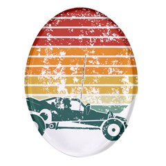 Vintage Rc Cars T- Shirt Vintage Sunset  Classic Rc Buggy Racing Cars Addict T- Shirt Oval Glass Fridge Magnet (4 Pack) by ZUXUMI