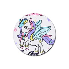 Waitress T- Shirt Awesome Unicorn Waitresses Are Magical For A Waiting Staff T- Shirt Rubber Coaster (round) by ZUXUMI