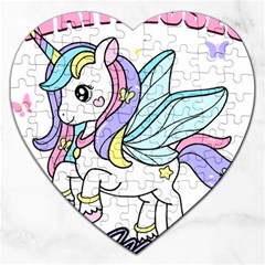 Waitress T- Shirt Awesome Unicorn Waitresses Are Magical For A Waiting Staff T- Shirt Jigsaw Puzzle (heart)