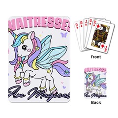 Waitress T- Shirt Awesome Unicorn Waitresses Are Magical For A Waiting Staff T- Shirt Playing Cards Single Design (rectangle) by ZUXUMI