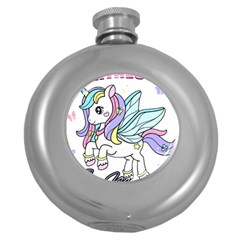 Waitress T- Shirt Awesome Unicorn Waitresses Are Magical For A Waiting Staff T- Shirt Round Hip Flask (5 Oz)