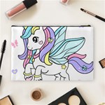 Waitress T- Shirt Awesome Unicorn Waitresses Are Magical For A Waiting Staff T- Shirt Cosmetic Bag (Large) Back