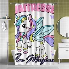 Waitress T- Shirt Awesome Unicorn Waitresses Are Magical For A Waiting Staff T- Shirt Shower Curtain 48  X 72  (small)  by ZUXUMI