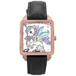 Waitress T- Shirt Awesome Unicorn Waitresses Are Magical For A Waiting Staff T- Shirt Rose Gold Leather Watch  Front