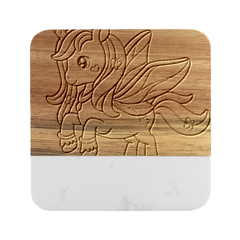 Waitress T- Shirt Awesome Unicorn Waitresses Are Magical For A Waiting Staff T- Shirt Marble Wood Coaster (square) by ZUXUMI