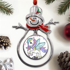 Waitress T- Shirt Awesome Unicorn Waitresses Are Magical For A Waiting Staff T- Shirt Metal Snowman Ornament by ZUXUMI