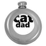 Cat Dad Gray Hair T- Shirt Cat Dad Gray Hair T- Shirt Yoga Reflexion Pose T- Shirtyoga Reflexion Pose T- Shirt Round Hip Flask (5 oz) Front