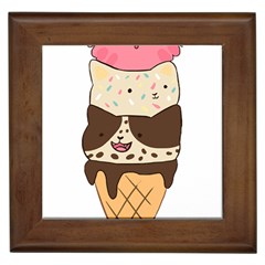 Cat Ice Cream T- Shirt Cute Cat Cream Cone T- Shirt Yoga Reflexion Pose T- Shirtyoga Reflexion Pose T- Shirt Framed Tile