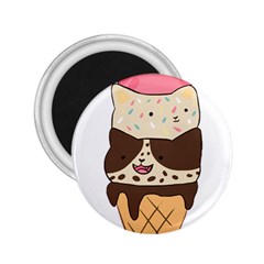 Cat Ice Cream T- Shirt Cute Cat Cream Cone T- Shirt Yoga Reflexion Pose T- Shirtyoga Reflexion Pose T- Shirt 2 25  Magnets