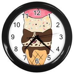 Cat Ice Cream T- Shirt Cute Cat Cream Cone T- Shirt Yoga Reflexion Pose T- Shirtyoga Reflexion Pose T- Shirt Wall Clock (black)