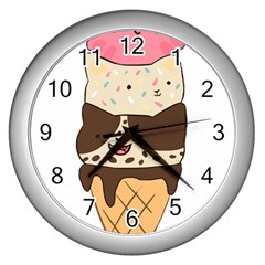 Cat Ice Cream T- Shirt Cute Cat Cream Cone T- Shirt Yoga Reflexion Pose T- Shirtyoga Reflexion Pose T- Shirt Wall Clock (silver)