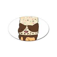 Cat Ice Cream T- Shirt Cute Cat Cream Cone T- Shirt Yoga Reflexion Pose T- Shirtyoga Reflexion Pose T- Shirt Sticker Oval (100 Pack)