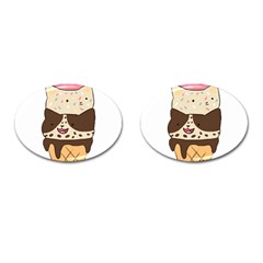 Cat Ice Cream T- Shirt Cute Cat Cream Cone T- Shirt Yoga Reflexion Pose T- Shirtyoga Reflexion Pose T- Shirt Cufflinks (oval)