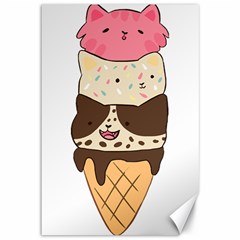 Cat Ice Cream T- Shirt Cute Cat Cream Cone T- Shirt Yoga Reflexion Pose T- Shirtyoga Reflexion Pose T- Shirt Canvas 12  X 18 