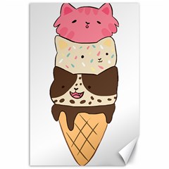 Cat Ice Cream T- Shirt Cute Cat Cream Cone T- Shirt Yoga Reflexion Pose T- Shirtyoga Reflexion Pose T- Shirt Canvas 24  X 36 