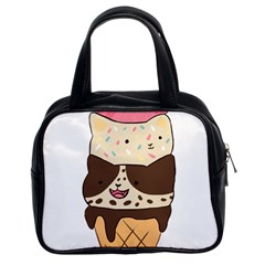 Cat Ice Cream T- Shirt Cute Cat Cream Cone T- Shirt Yoga Reflexion Pose T- Shirtyoga Reflexion Pose T- Shirt Classic Handbag (two Sides)