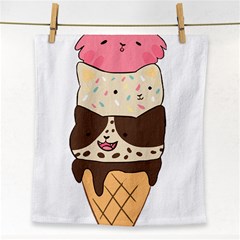 Cat Ice Cream T- Shirt Cute Cat Cream Cone T- Shirt Yoga Reflexion Pose T- Shirtyoga Reflexion Pose T- Shirt Face Towel by hizuto