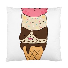 Cat Ice Cream T- Shirt Cute Cat Cream Cone T- Shirt Yoga Reflexion Pose T- Shirtyoga Reflexion Pose T- Shirt Standard Cushion Case (two Sides)