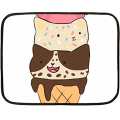 Cat Ice Cream T- Shirt Cute Cat Cream Cone T- Shirt Yoga Reflexion Pose T- Shirtyoga Reflexion Pose T- Shirt Fleece Blanket (mini) by hizuto