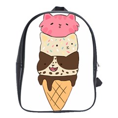 Cat Ice Cream T- Shirt Cute Cat Cream Cone T- Shirt Yoga Reflexion Pose T- Shirtyoga Reflexion Pose T- Shirt School Bag (large)