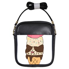 Cat Ice Cream T- Shirt Cute Cat Cream Cone T- Shirt Yoga Reflexion Pose T- Shirtyoga Reflexion Pose T- Shirt Girls Sling Bag