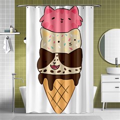 Cat Ice Cream T- Shirt Cute Cat Cream Cone T- Shirt Yoga Reflexion Pose T- Shirtyoga Reflexion Pose T- Shirt Shower Curtain 48  X 72  (small) 