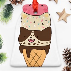 Cat Ice Cream T- Shirt Cute Cat Cream Cone T- Shirt Yoga Reflexion Pose T- Shirtyoga Reflexion Pose T- Shirt Ornament (bell)