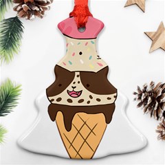 Cat Ice Cream T- Shirt Cute Cat Cream Cone T- Shirt Yoga Reflexion Pose T- Shirtyoga Reflexion Pose T- Shirt Christmas Tree Ornament (two Sides)