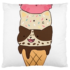 Cat Ice Cream T- Shirt Cute Cat Cream Cone T- Shirt Yoga Reflexion Pose T- Shirtyoga Reflexion Pose T- Shirt Large Cushion Case (one Side)