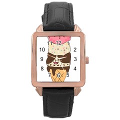 Cat Ice Cream T- Shirt Cute Cat Cream Cone T- Shirt Yoga Reflexion Pose T- Shirtyoga Reflexion Pose T- Shirt Rose Gold Leather Watch 