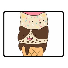 Cat Ice Cream T- Shirt Cute Cat Cream Cone T- Shirt Yoga Reflexion Pose T- Shirtyoga Reflexion Pose T- Shirt Two Sides Fleece Blanket (small) by hizuto