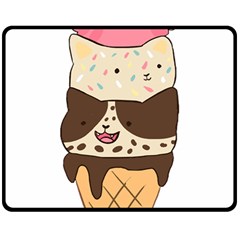 Cat Ice Cream T- Shirt Cute Cat Cream Cone T- Shirt Yoga Reflexion Pose T- Shirtyoga Reflexion Pose T- Shirt Two Sides Fleece Blanket (medium)