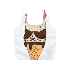 Cat Ice Cream T- Shirt Cute Cat Cream Cone T- Shirt Yoga Reflexion Pose T- Shirtyoga Reflexion Pose T- Shirt Full Print Recycle Bag (s)