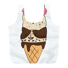 Cat Ice Cream T- Shirt Cute Cat Cream Cone T- Shirt Yoga Reflexion Pose T- Shirtyoga Reflexion Pose T- Shirt Full Print Recycle Bag (l)