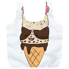 Cat Ice Cream T- Shirt Cute Cat Cream Cone T- Shirt Yoga Reflexion Pose T- Shirtyoga Reflexion Pose T- Shirt Full Print Recycle Bag (xl)