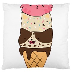 Cat Ice Cream T- Shirt Cute Cat Cream Cone T- Shirt Yoga Reflexion Pose T- Shirtyoga Reflexion Pose T- Shirt Large Premium Plush Fleece Cushion Case (one Side)