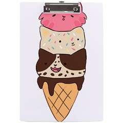 Cat Ice Cream T- Shirt Cute Cat Cream Cone T- Shirt Yoga Reflexion Pose T- Shirtyoga Reflexion Pose T- Shirt A4 Acrylic Clipboard