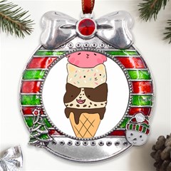 Cat Ice Cream T- Shirt Cute Cat Cream Cone T- Shirt Yoga Reflexion Pose T- Shirtyoga Reflexion Pose T- Shirt Metal X mas Ribbon With Red Crystal Round Ornament