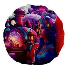 Fantasy Arts  Large 18  Premium Flano Round Cushions by Internationalstore